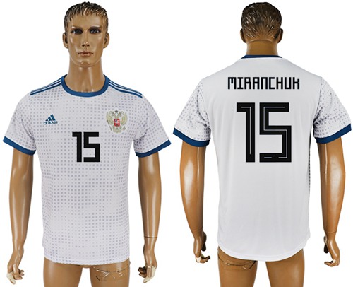 Russia #15 Miranchuk Away Soccer Country Jersey - Click Image to Close